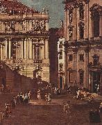 Bernardo Bellotto, Ansicht von Wien, Platz vor der Universitat, von Sudost aus gesehen, mit der groben Aula der Universitat und Jesuitenkirche